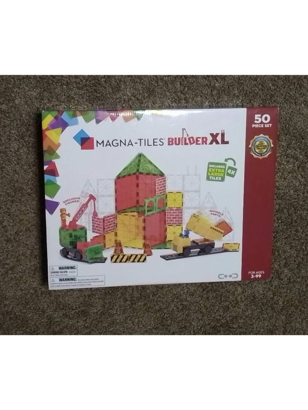Magna-Tiles Builder XL 50-Piece Magnetic Construction Set